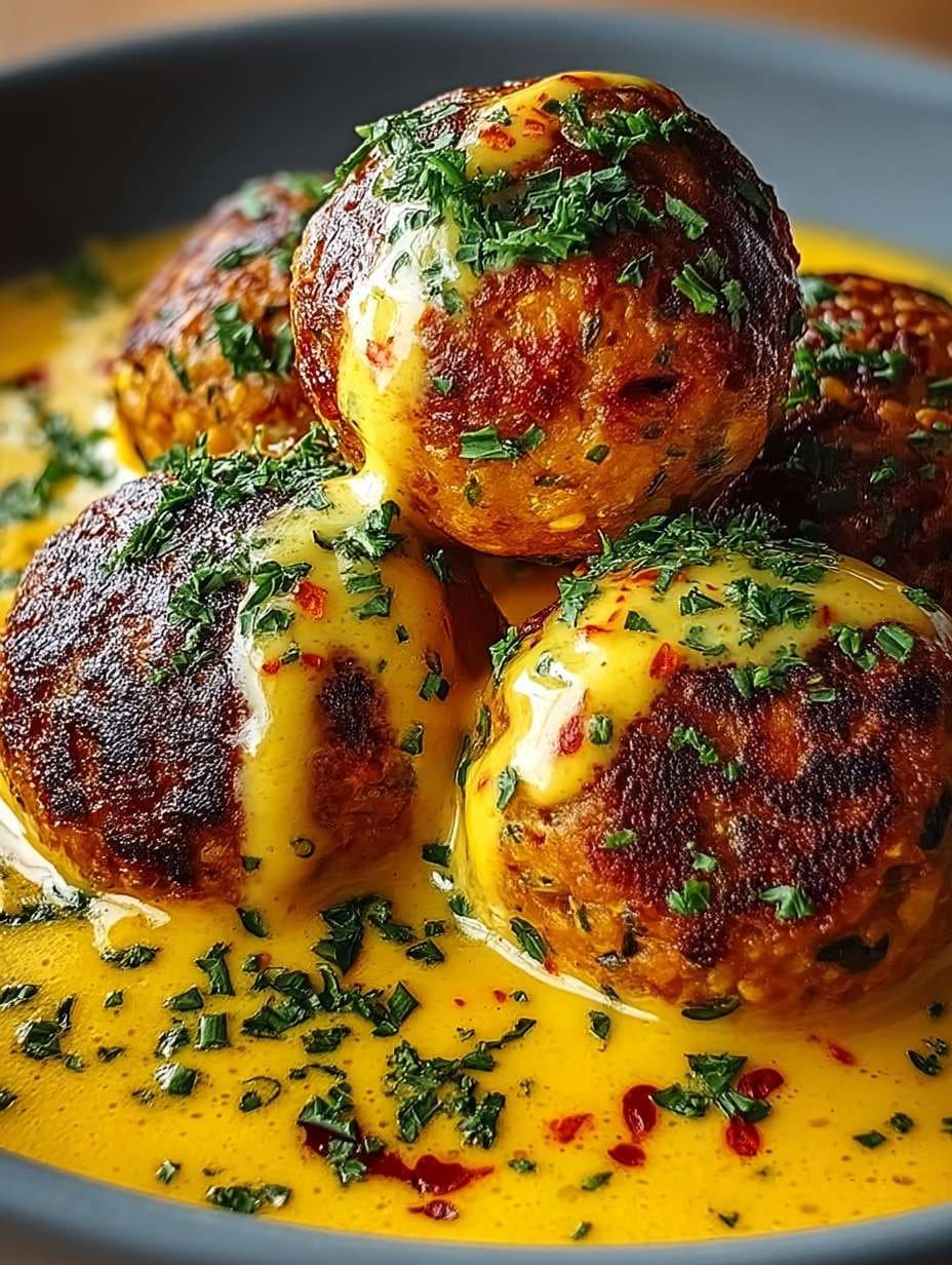 Vegane Linsenknödel in Curry-Sauce: Einfach, schnell & köstlich