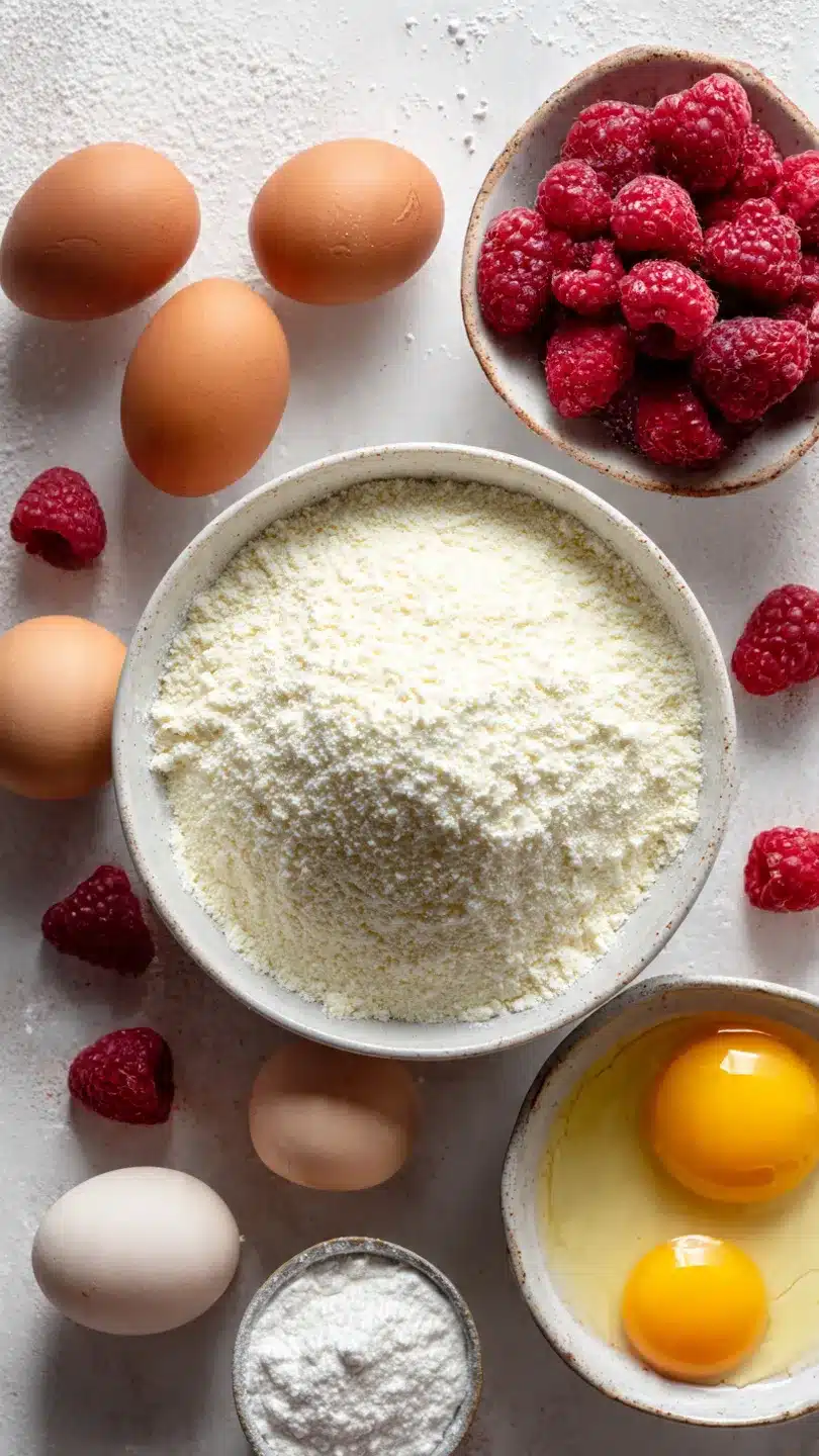 Saftiger Low Carb Himbeer-Mandelkuchen