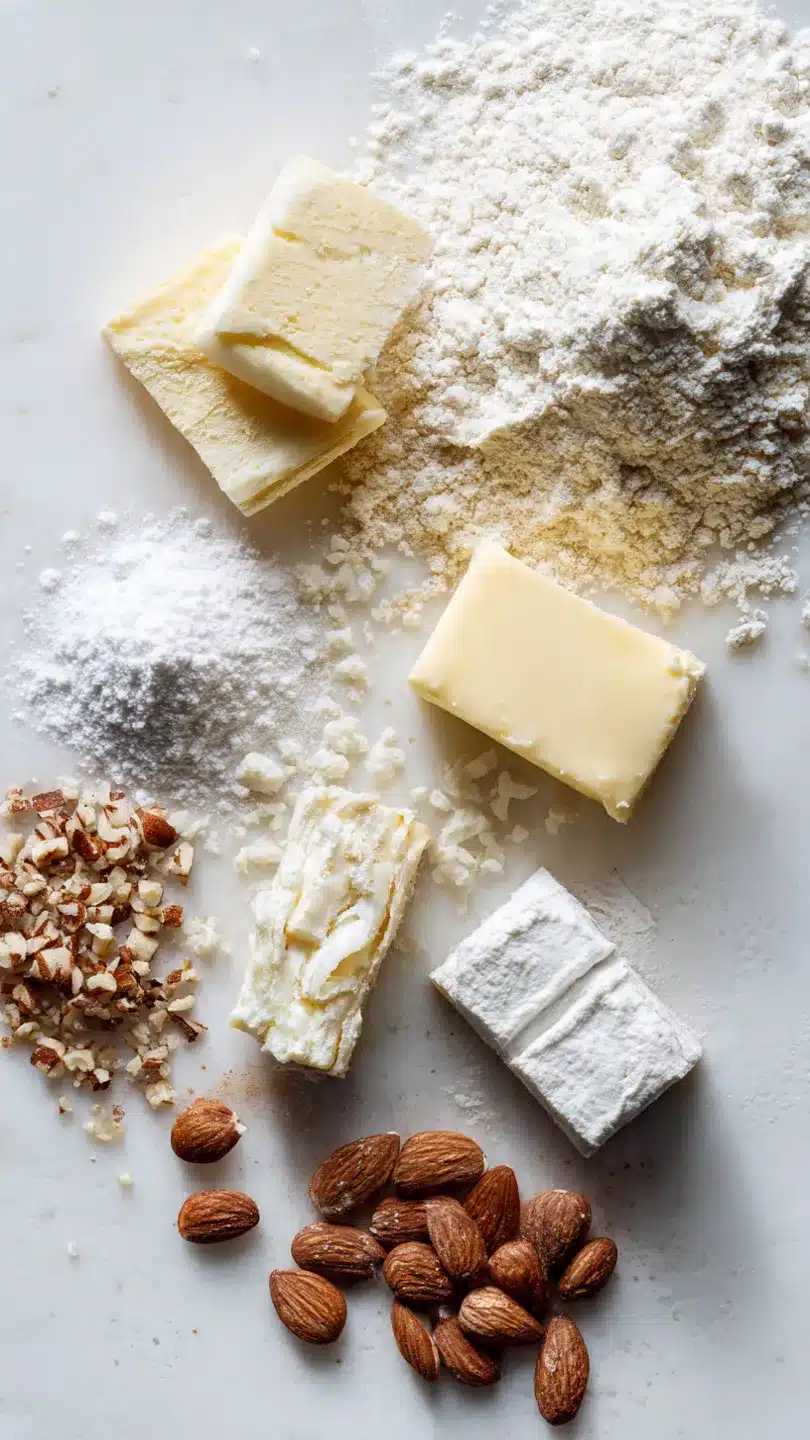 Vanillekipferl-Kugeln mit Marzipan & Nougat