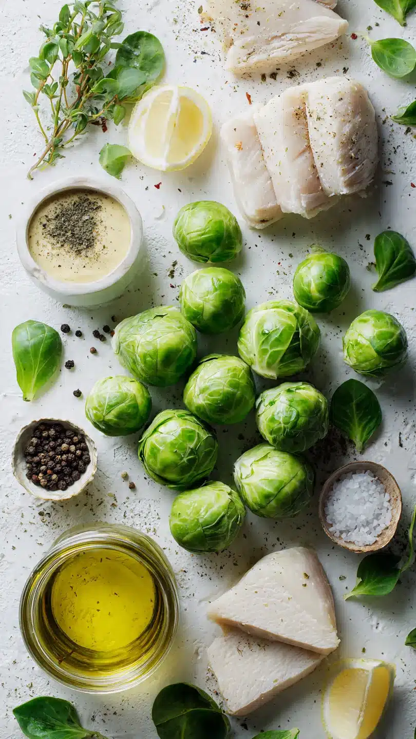 Gebackener Rosenkohl mit Speck und Senfsoße