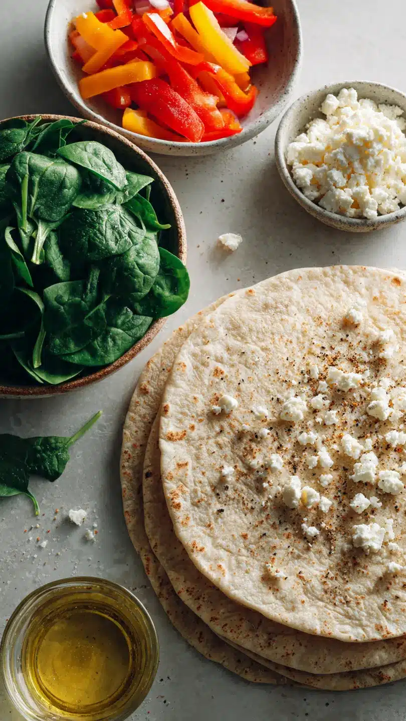 30 Minuten Spinat-Feta-Quesadillas