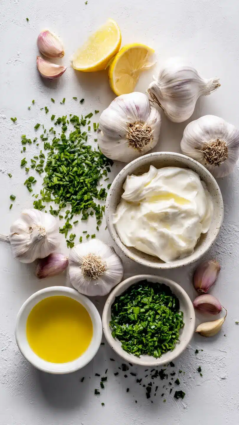 Knoblauchsoße mit frischen Kräutern