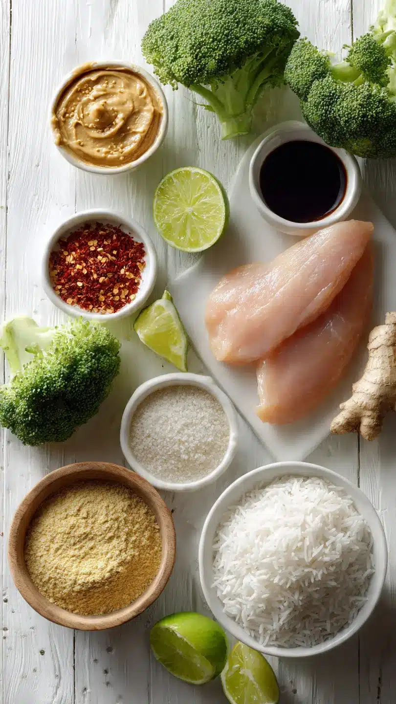 Hähnchen mit Erdnusssauce & Basmatireis