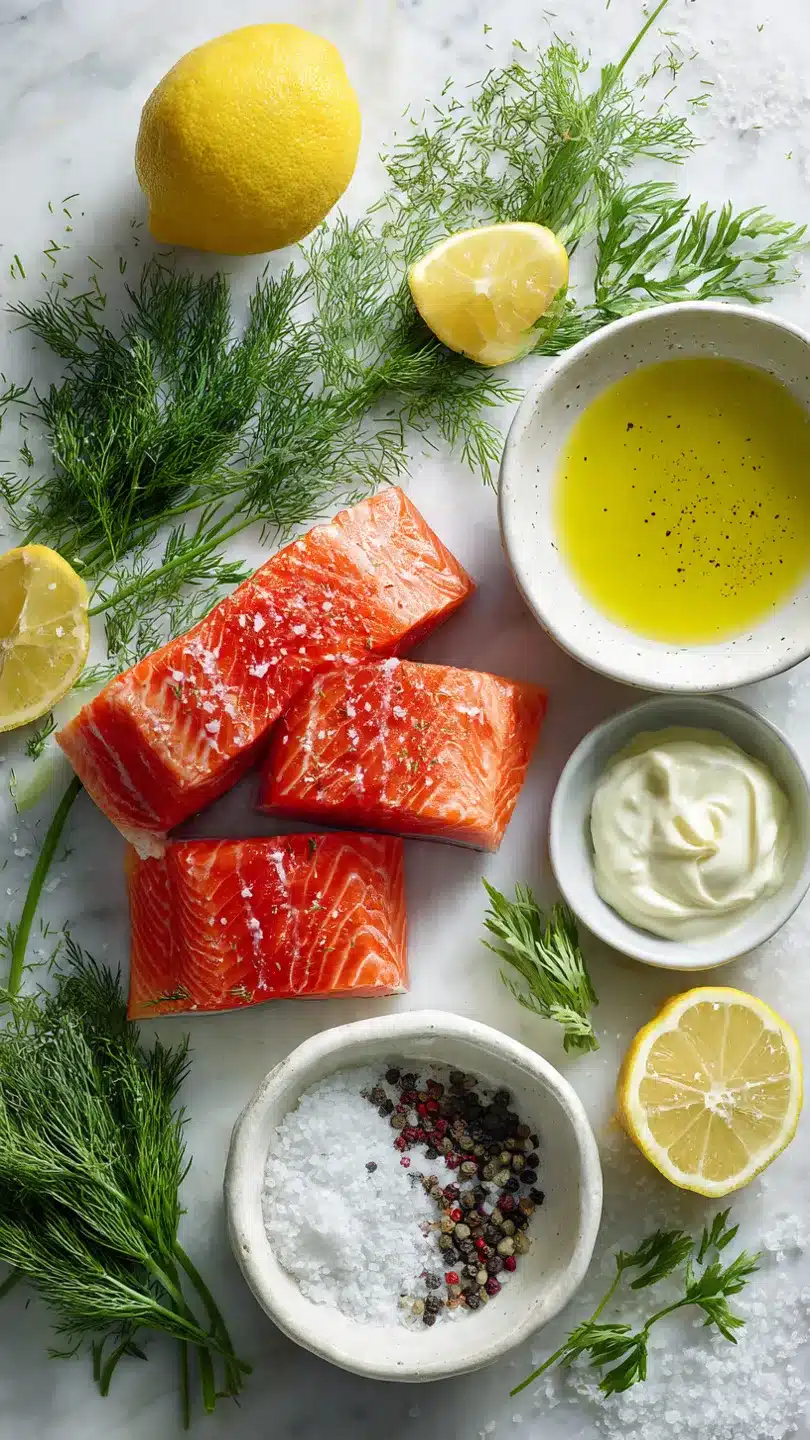 Gebratener Lachs mit Dillsoße