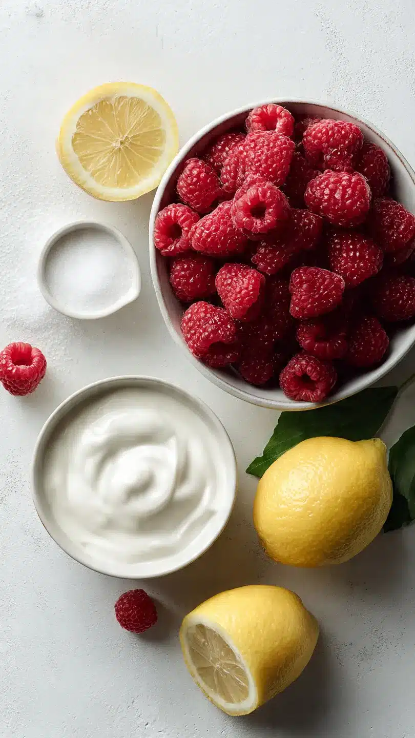 Vanillekipferl Dessert mit Himbeeren