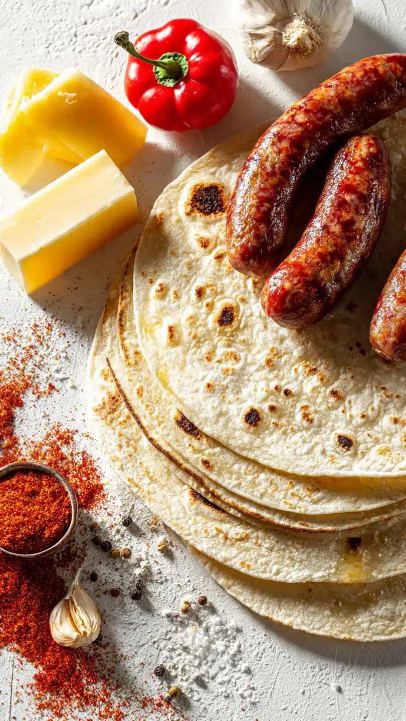 Gebackene Hot Dogs in Tortilla-Teig
