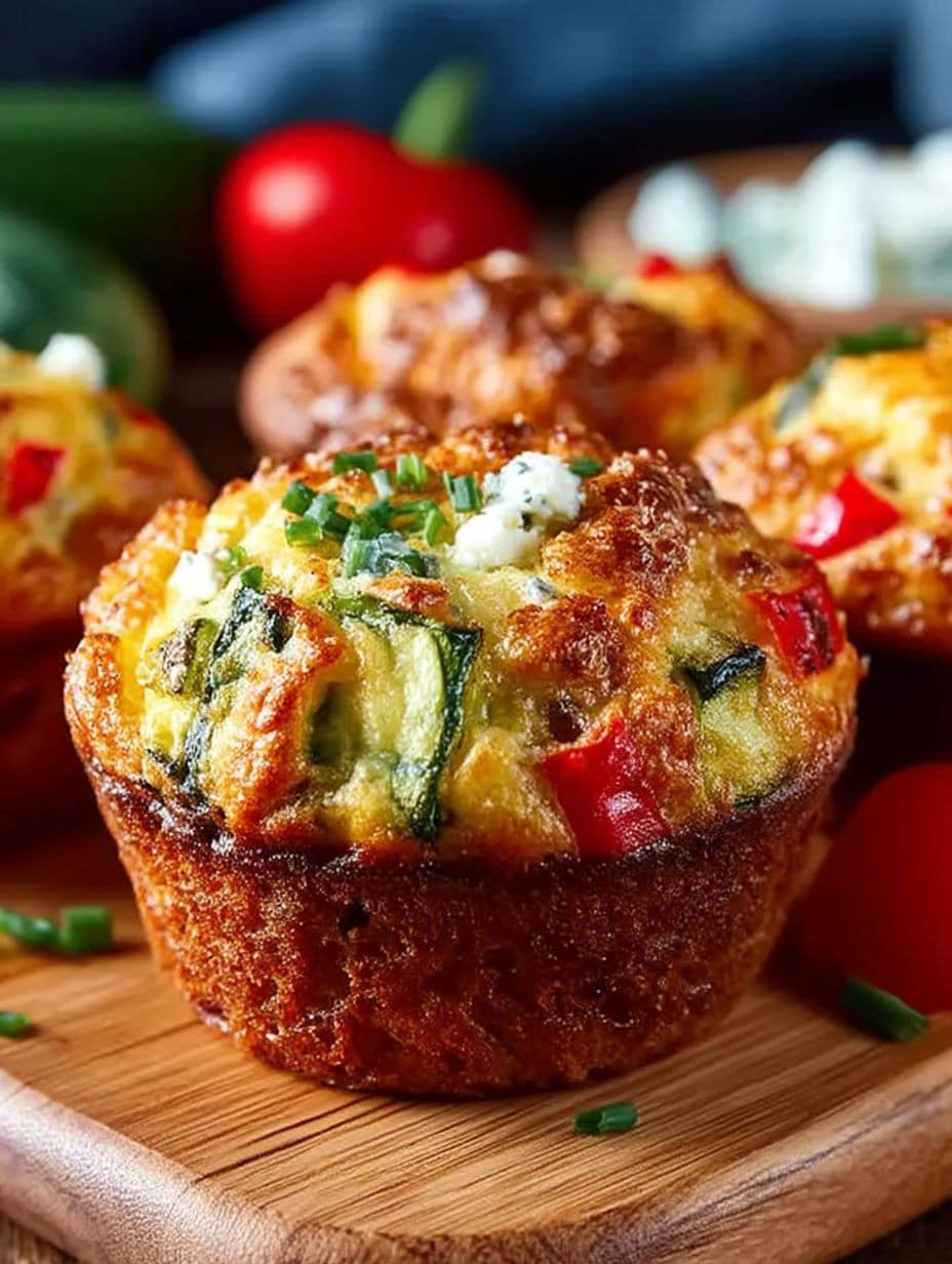 Herzhafte Muffins mit Feta, Zucchini & Paprika Rezept | Einfach & Schnell