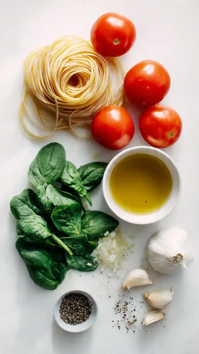 Tomaten-Spinat-Pasta