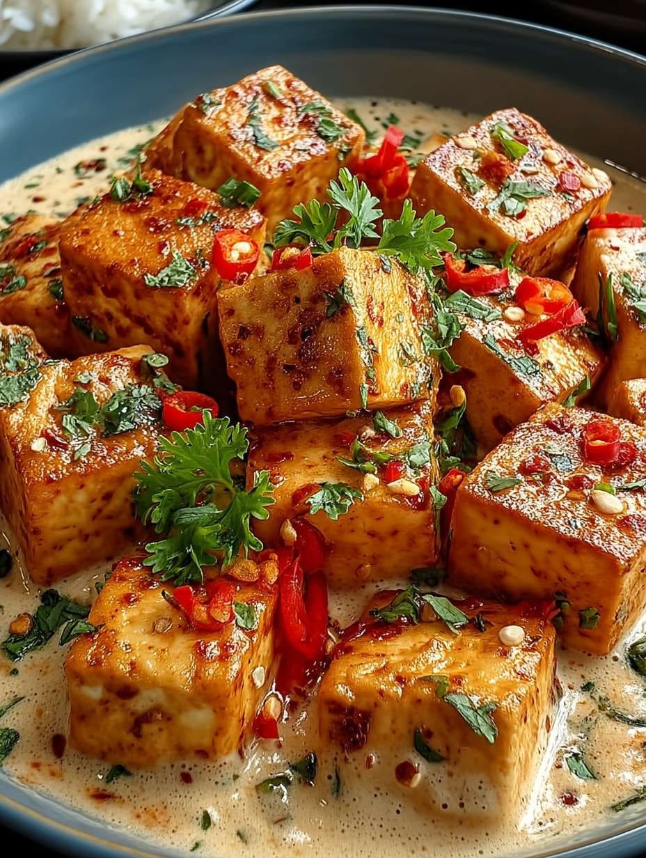 Tofu in cremiger Kokossoße: Schnelles, tropisches Rezept für die ganze Familie