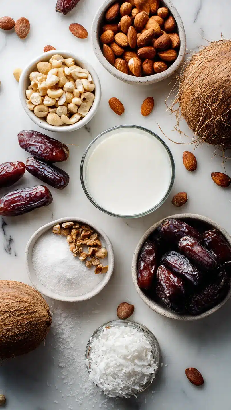 Frische Kokos-Erdnuss-Torte OHNE ZUCKER, MEHL, EI und OHNE BACKEN