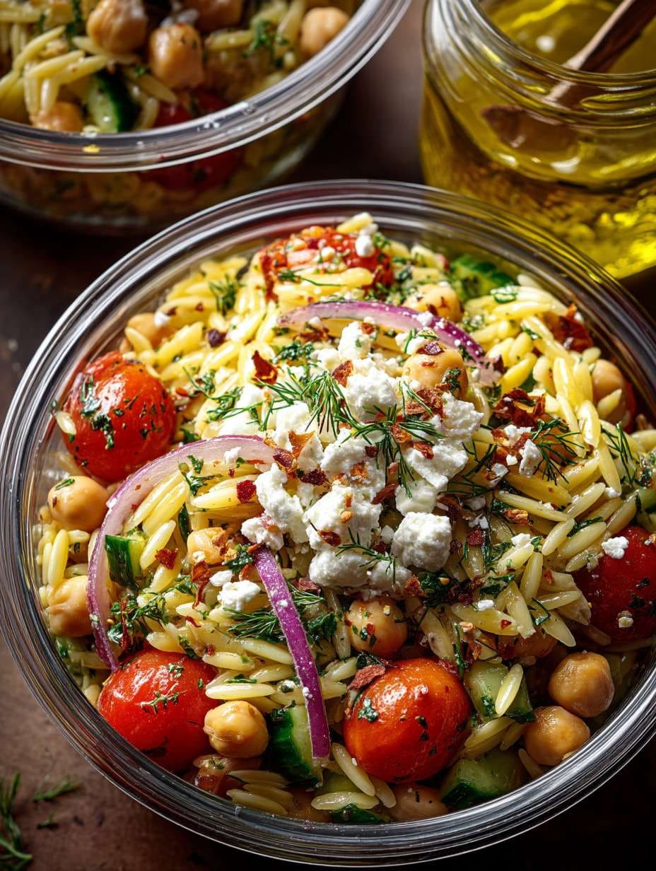Orzo-Kichererbsen-Salat mit Feta: Schnell, einfach & mediterran | Rezept