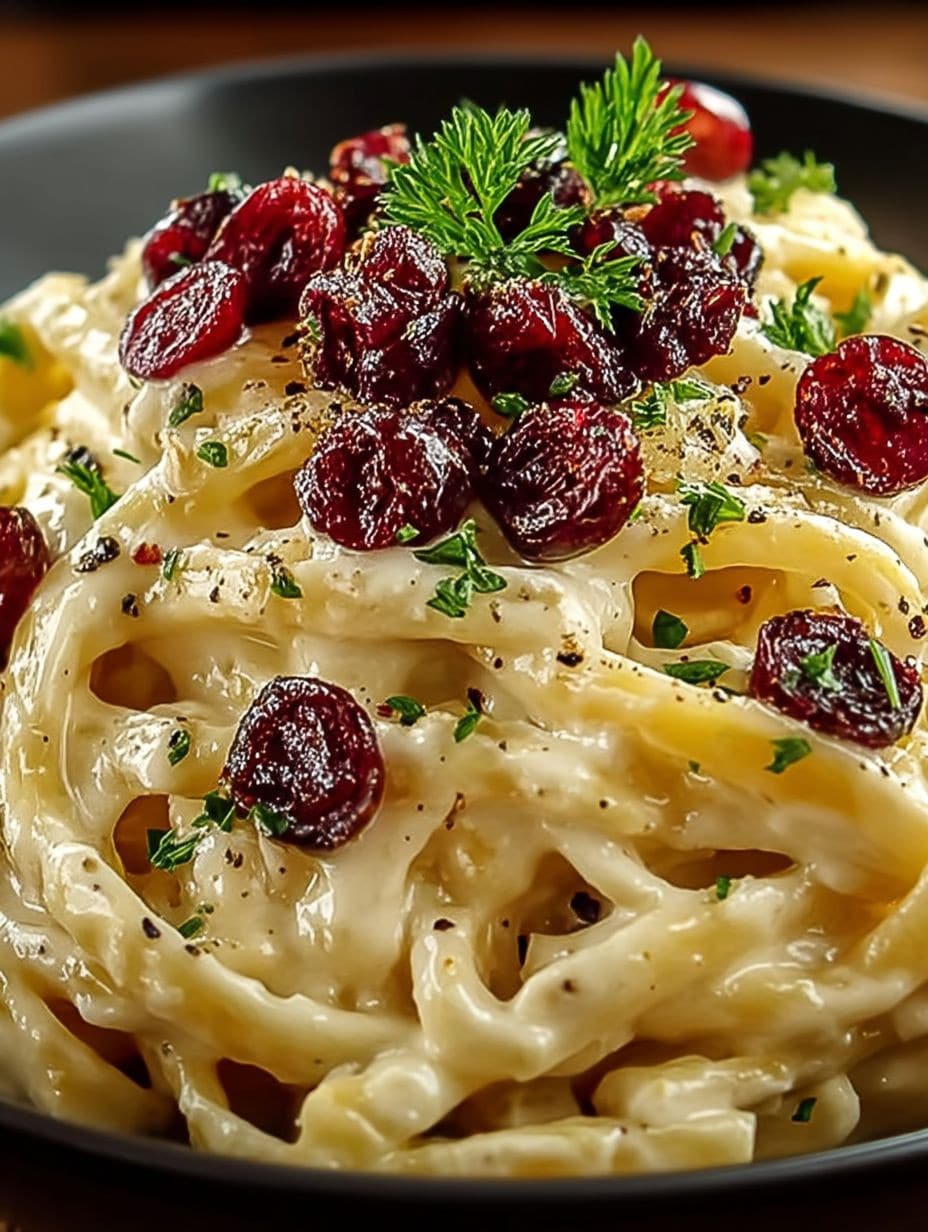 Cremige Brie-Pasta mit Preiselbeeren: Einfaches & unwiderstehliches Rezept