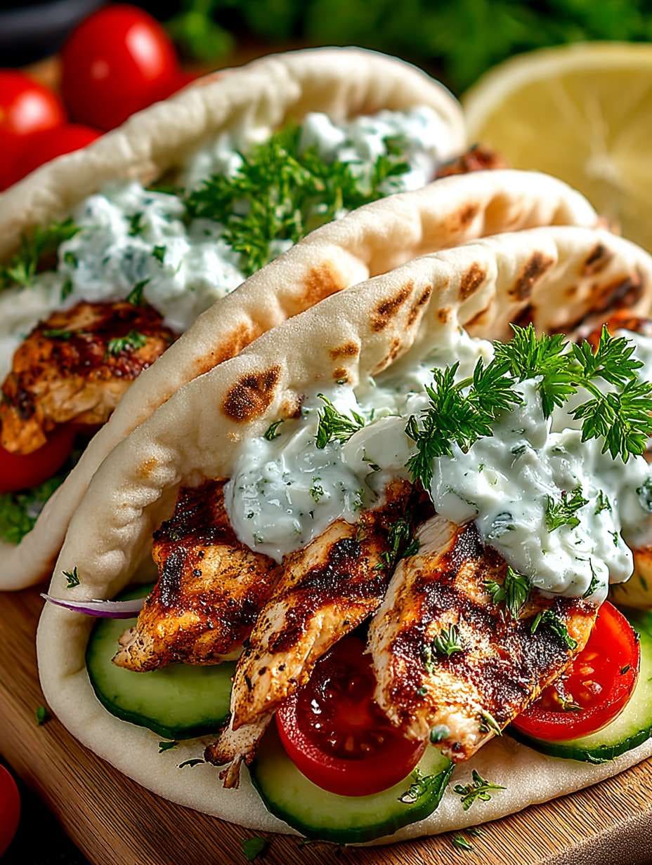 Griechische Hähnchen-Pitas: Schnelles, gesundes mediterranes Rezept mit frischen Aromen