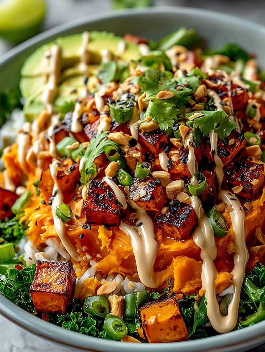 Thai Peanut Süßkartoffel Bowl Rezept: Vegan, Schnell & Gesund mit Erdnusssauce