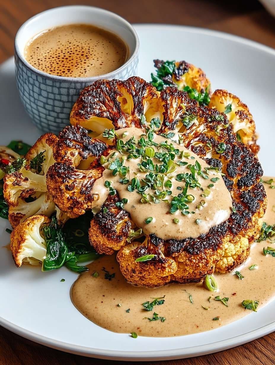 Blumenkohlsteak mit Pfefferrahmsauce: Gesund, schnell & einfach zubereitet