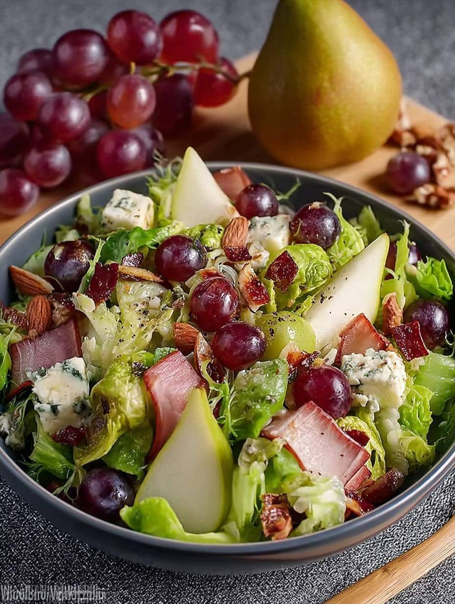 Herbstsalat mit Birne und Traube: Einfaches & schnelles Rezept