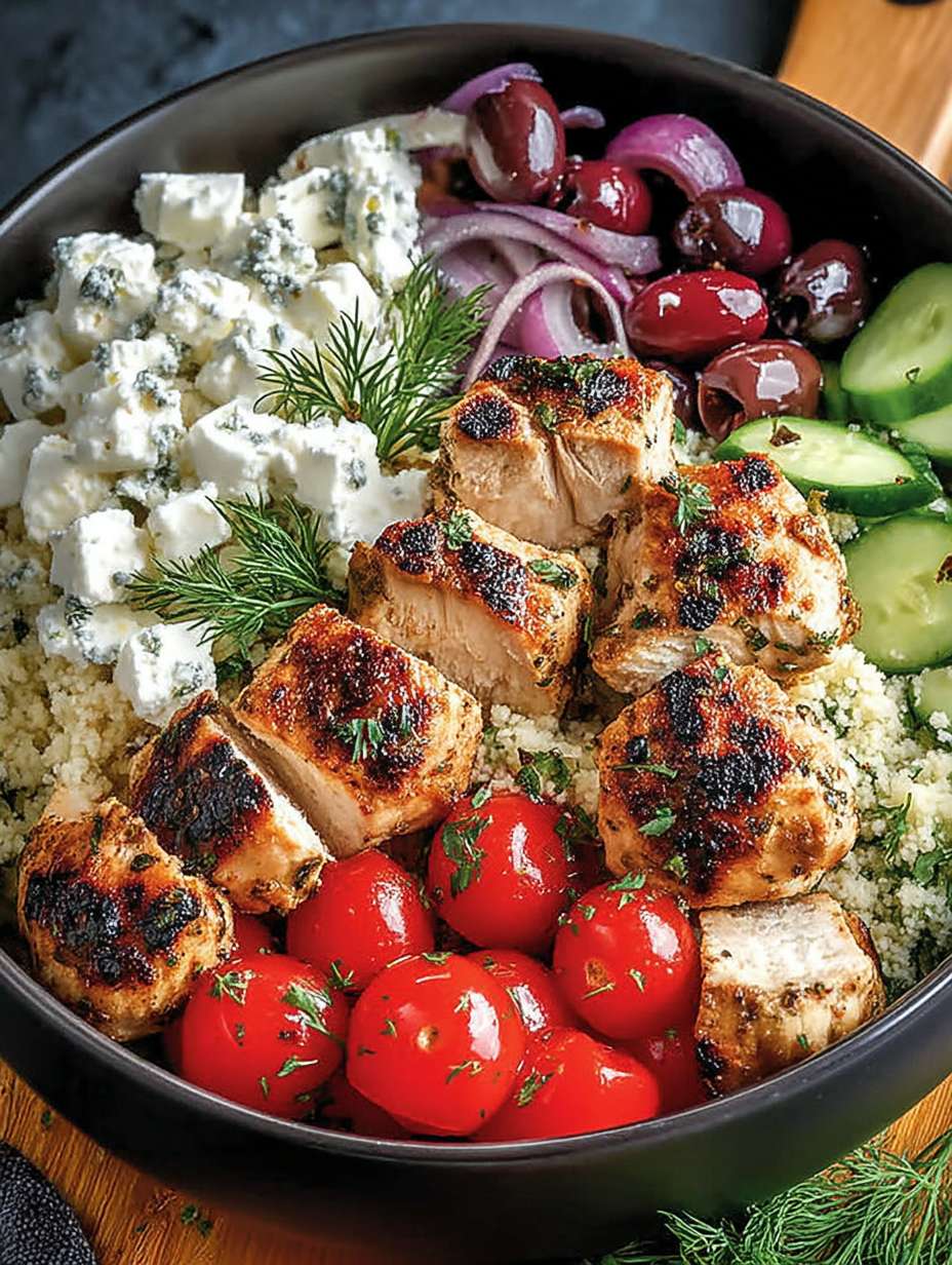 Griechische Hähnchen-Bowl: Schnelles & einfaches Rezept mit Feta & Couscous