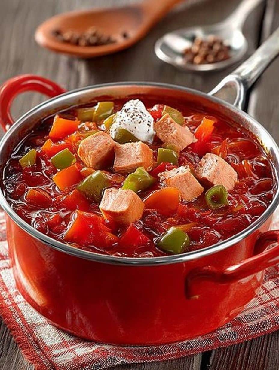 Soljanka Rezept: Herzhafte Hähnchen-Rindfleisch-Suppe nach Omas Art – Schnelle Zubereitung für 4 Personen