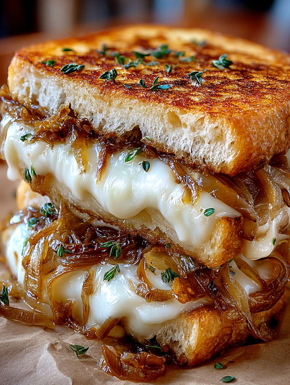 French Onion Grilled Cheese Sandwich: Das ultimative herzhafte und cremige Rezept