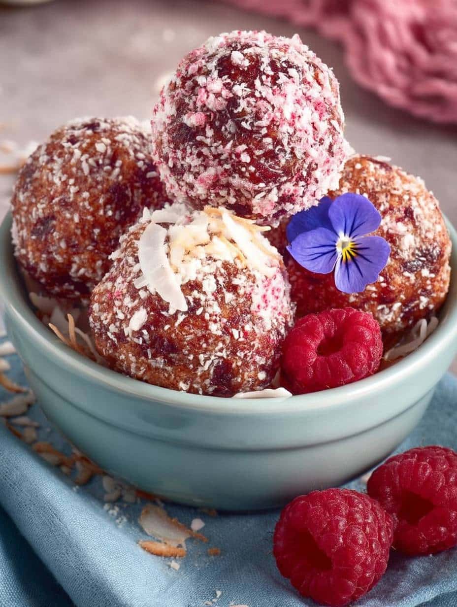 Vegane Energy Balls mit Datteln & Himbeeren: Blitzschnell, gesund & lecker!