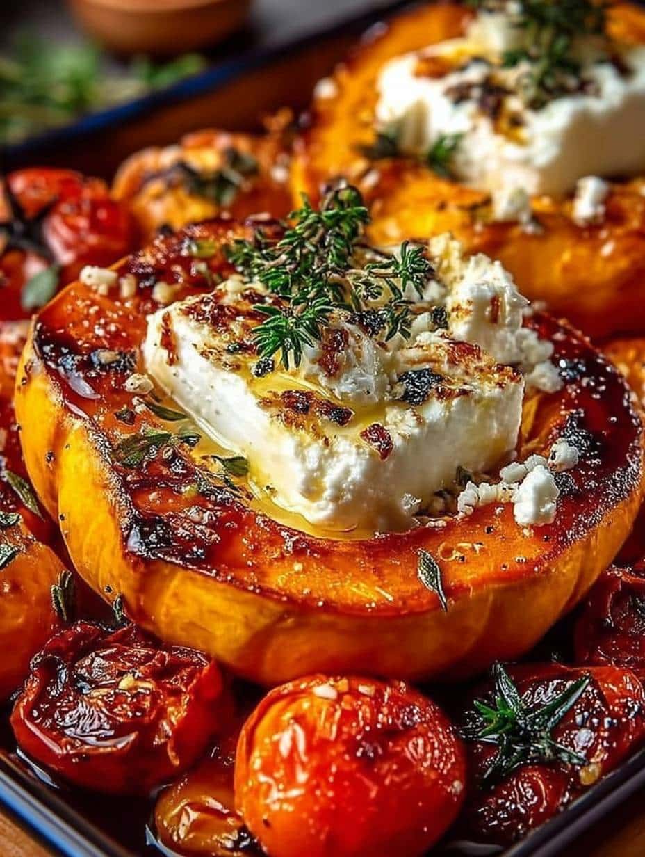 Baked Hokkaido Pumpkin mit Feta: Herbstlicher Genuss im Ofen – Einfaches & Schnelles Rezept